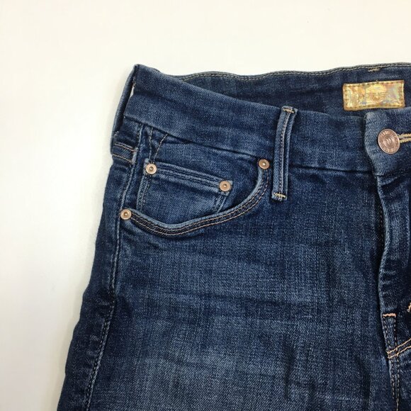 MOTHER Girl Crush Wash The Looker Ankle Fray Hem 5 Pocket Logo Hardware Jeans - Picture 7 of 16